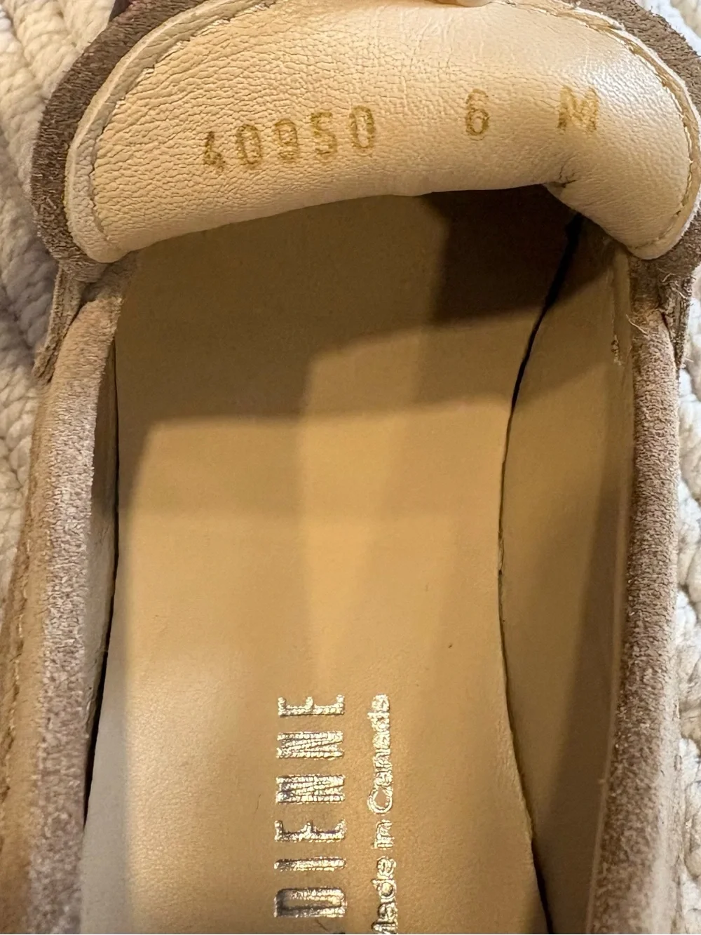 NWOT La CANADIENNE Suede Loafers in Taupe